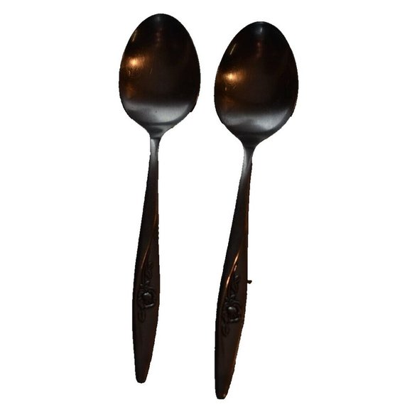 Oneida craft Deluxe serving spoon Lasting Rose Pre-owned 2 pc set - Picture 11 of 11